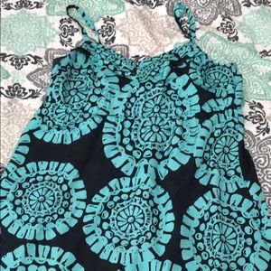 Navy Blue with teal detail Maxi Dress